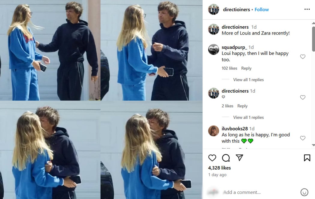Louis Tomlinson’s new girlfriend embraces new look after their first kiss